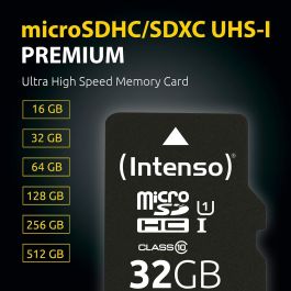 Tarjeta de Memoria Micro SD con Adaptador INTENSO 3423493 512 GB
