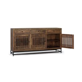 Giner y Colomer Aparador de Madera de Acacia Marrón con 3 Puertas y 3 Cajones