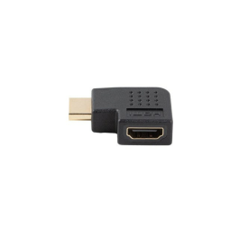 Lanberg Adaptador HDMI 4K Macho - Hembra Angulado, compatible con HDMI 2.0, 18 Gbps, HDR, Conectores Dorados, Negro