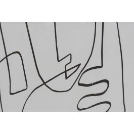 DKD Home Decor Cuadro Abstracto 2 x 70 x 55 cm Blanco Negro Abeto Cristal MDF