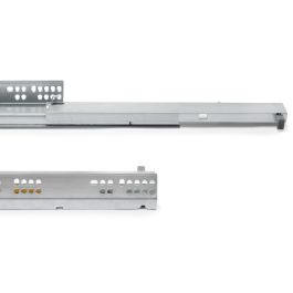 Emuca Juego de guías ocultas para cajones Silver, de extracción total, con push, profundidad 400mm, Acero, Cincado