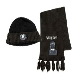 Gorro y Bufanda Wednesday Negro Gorro y Bufanda Wednesday Negro