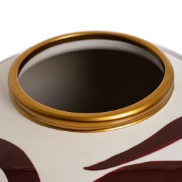 Jarrón Blanco-Marrón Porcelana 25 X 25 X 29 cm