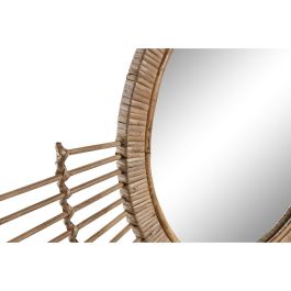 Espejo de pared DKD Home Decor Marrón Natural Urbano 68 x 2 x 68 cm