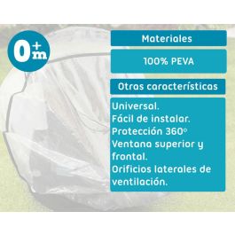 KioKids Protector de Lluvia y Viento Universal para Transportín de Bebé con Ventanas y Ventilación +0 meses Transparente