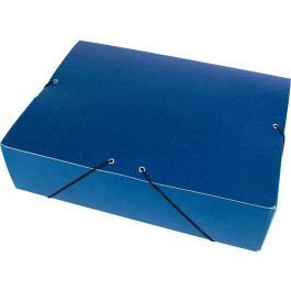 Carpeta Proyectos Liderpapel Folio Lomo 90 mm Carton Gofrado Azul