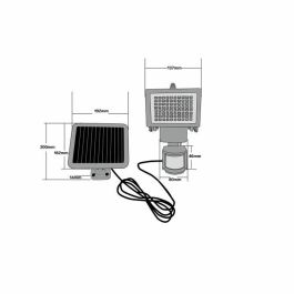 Foco Solar Galix Detector de Movimiento Negro Plástico 13,5 x 13,5 x 20 cm