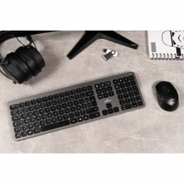 Conjunto de teclado y mouse - Bluestork - Easy Slim - Wireless - Metal Grey Pack