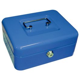 Caja Caudales Q-Connect 8-' 200x160x90 mm Azul Con Portamonedas