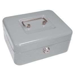 Caja Caudales Q-Connect 8-' 200x160x90 mm Plata Con Portamonedas