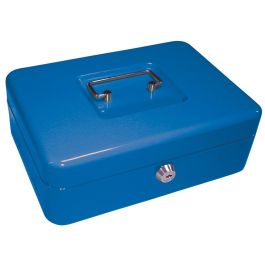 Caja Caudales Q-Connect 10-' 250x180x90 mm Azul Con Portamonedas