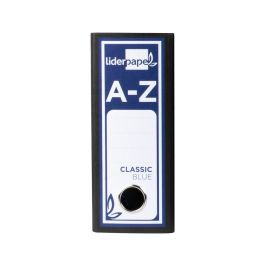 Archivador De Palanca Liderpapel Cuarto Apaisado Classic Blue Sin Rado Lomo 80 mm Negro Compresor Metalico