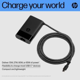 HP Cargador para portátil USB-C de 65W, compatible con la mayoría de dispositivos USB-C