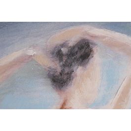 DKD Home Decor Cuadro Romantico Azul Blanco Bailarinas Lienzo Pino 100 x 100 cm (2 Unidades)