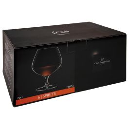 Chef & Sommelier Spirits Caja 6 Copas de Coñac de Vidrio Transparente 72 cL