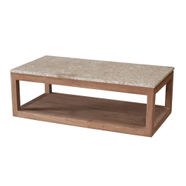 DKD Home Decor Mesa Centro Colonial de Madera Reciclada y Mármol 120x60x40 cm Precio: 503.49999942. SKU: B18WTH55C5