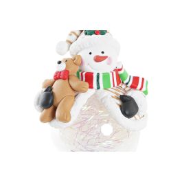 DKD Home Decor Bola Navidad Fantasía con LED, Resina, Colores Surtidos (Blanco, Rojo, Verde), 6.5x10x7 cm, Pack 12 Unidades