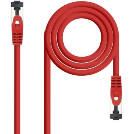 Nanocable 10.20.2000-L25-R Cable de Red RJ45 Cat.8.1 SSTP, 40 Gbps 2 GHz, 25cm, Rojo, LSZH, Cobre OFC AWG26