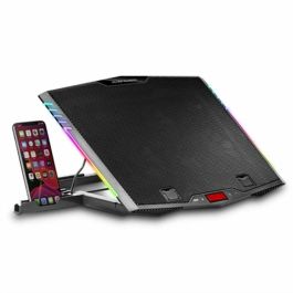 Mars Gaming MNBC5 Soporte Refrigerador Portátil hasta 17.3" con 6 Ventiladores ARGB, Stand 7 Posiciones, 2 USB y Soporte Móvil