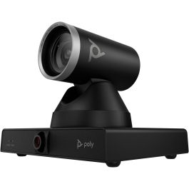 Poly E60 Webcam 4K UHD Doble Lente IA PTZ Micrófonos Beamforming para Salas Reuniones Grandes y Medianas