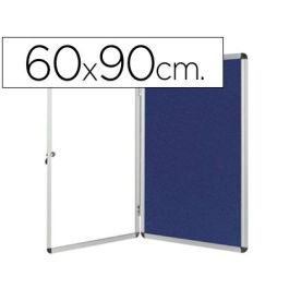 Vitrina De Anuncios Q-Connect Mural Pequeña Fieltro Azul Con Puerta Y Marco Con Cerradura 72x98 cm