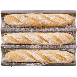 Bandeja perforada para hornear - BIRKMANN - EASY BAKING - Acero al carbono - Antiadherente - Para 3 baguettes - 39,5 x 29,5 x 4,5 cm Precio: 27.50000033. SKU: B1BKDCG92J