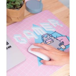 ERIK Alfombrilla gaming Pusheen, tapete de ratón y teclado, 80x35cm, superficie textil impermeable, base de goma antideslizante