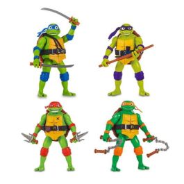 Famosa Figura Tortugas Ninja Deluxe Articulada con Sonidos de Batalla y Accesorios de Armas de Plástico 15cm - Modelos Surtidos - Edad 4+ Años