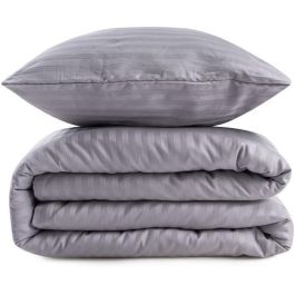 Juego de cama ASI8683743939299 - 1 funda nórdica 220x240 cm + 2 fundas almohada 60x60 cm - Poliéster/Algodón Gris