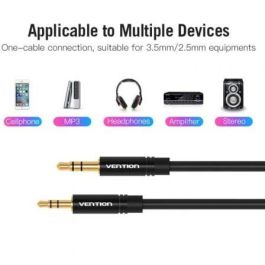 Vention BALBH Cable Estéreo Jack 3.5 mm Macho a Jack 2.5 mm Hembra 2m Negro, para Conectar Audio Multimedia Computadora MP3/MP4