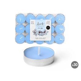 Acorde Set 30 Tea Light de Algodón, 3 horas, Cera Blanca, 19x2.7x11.2 cm, 10g - Vela de 3.7x3.7x1 cm (24 Unidades)
