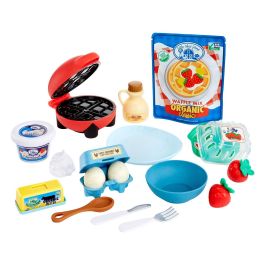 Kit creativo de gofres con mas de 18 accesorios para cocinar y desayunar. incluye sirope y mantequilla.