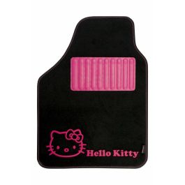 Hello Kitty KIT3013 Juego de 4 Alfombras de Moqueta para Coche Negras Antideslizantes Universales con Talonera de Goma Hello Kitty KIT3013 Juego de 4 Alfombras de Moqueta para Coche Negras Antideslizantes Universales con Talonera de Goma