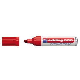 Rotulador Edding Punta Fibra Permanente 550 Rojo N.2 Punta Redonda Recargable 10 unidades