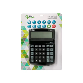 Liderpapel Calculadora Sobremesa XF40 12 Dígitos Solar y Pilas Negro 40% Reciclada 175x120x30 mm
