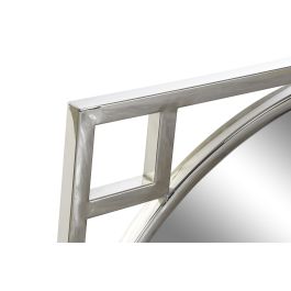 DKD Home Decor Espejo de Pared Oriental Plateado de Acero y Cristal, con Medidas 70 cm (Alto) x 70 cm (Ancho) x 2 cm (Profundo)