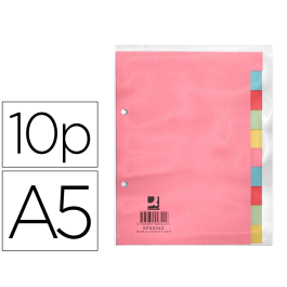 Q-connect Separador Cartulina DIN A5 Juego de 10 Separadores con Pestañas Colores Pastel Certificado Blue Angel y PEFC Precio: 1.68999974. SKU: B1DC67T7X6