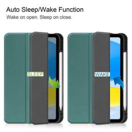CoreParts Funda TPU Tri-fold para Apple iPad 10ª Gen 10.9-inch (2022) con Soporte S Pen y Función Auto Encendido Verde Oscuro