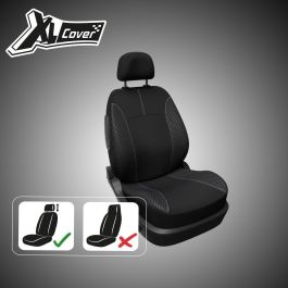 XLCOVER Funda para Asiento de Coche Universal Negra Compatible con Airbag 3 Piezas