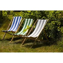 Jardin Prive Tumbona Cancale Gris Lona Algodón 200gr/m² Haya Maciza FSC Multiposiciones Plegable Hidrófuga Fabricada en Francia
