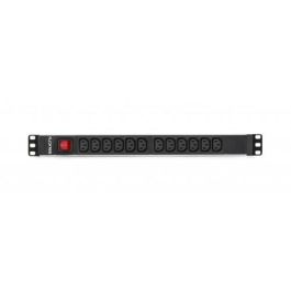 Salicru SPS 12F PDU C13/C14 Regleta de Distribución de Energía Negra 1U 19" 12 Salidas AC 10A Interruptor Integrado