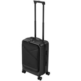 Rivacase 8181 Clark ECO Maleta de Cabina Rígida Negra 28L con 4 Ruedas y Cerradura TSA de 3 Dígitos, Aluminio/PC Reciclado