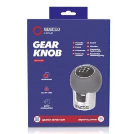 Sparco Pomo Lazio SPC0105GR Cromado Gris Aluminio y Polipiel Diseño Deportivo