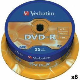 DVD-R Verbatim 4,7 GB 16x (8 Unidades) DVD-R Verbatim 4,7 GB 16x (8 Unidades) Precio: 140.49999942. SKU: B12DQ6HRXH
