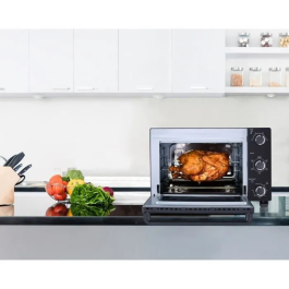 Continental Edison CEMF28B2 Mini Horno Eléctrico 28L Negro 1500W con Asador y Circulación Natural