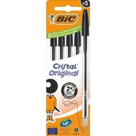 Caja de Bolígrafos de Tinta de Aceite Bic Cristal Original 516345/ 5 unidades/ Negros Caja de Bolígrafos de Tinta de Aceite Bic Cristal Original 516345/ 5 unidades/ Negros
