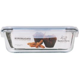 Fiambrera rectangular con tapa hermética Santa Clara 23x17.5 cm (6 Unidades)