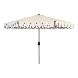 Parasol para jardín, beige con ribete azul, ø270 x 235 cm Precio: 98.59000019. SKU: B17ZV3FVYS