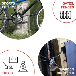 Master Lock 8417EURDPRO Cable Antirrobo Patentado Ajustable de 30 cm a 1.8 m para Exteriores