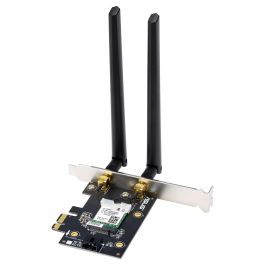 Asus 90IG07I0-ME0B10 Adaptador WiFi 6E PCIe Inalámbrico con Bluetooth 5.2, 2402 Mbit/s Tribanda